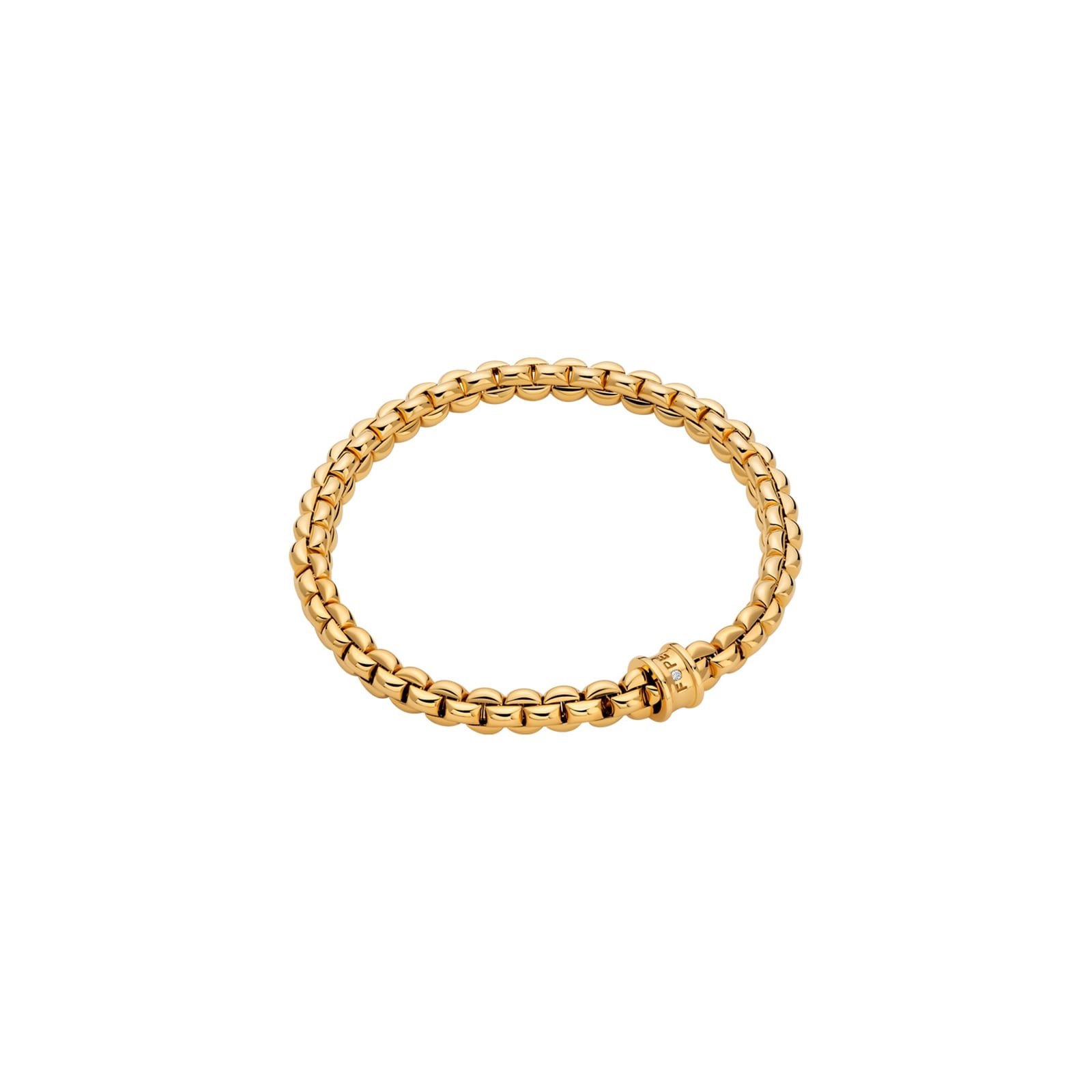 Fope 18ct Yellow Gold Must Have Eka Flex'it 0.01ct Diamond Bracelet - Size Small
