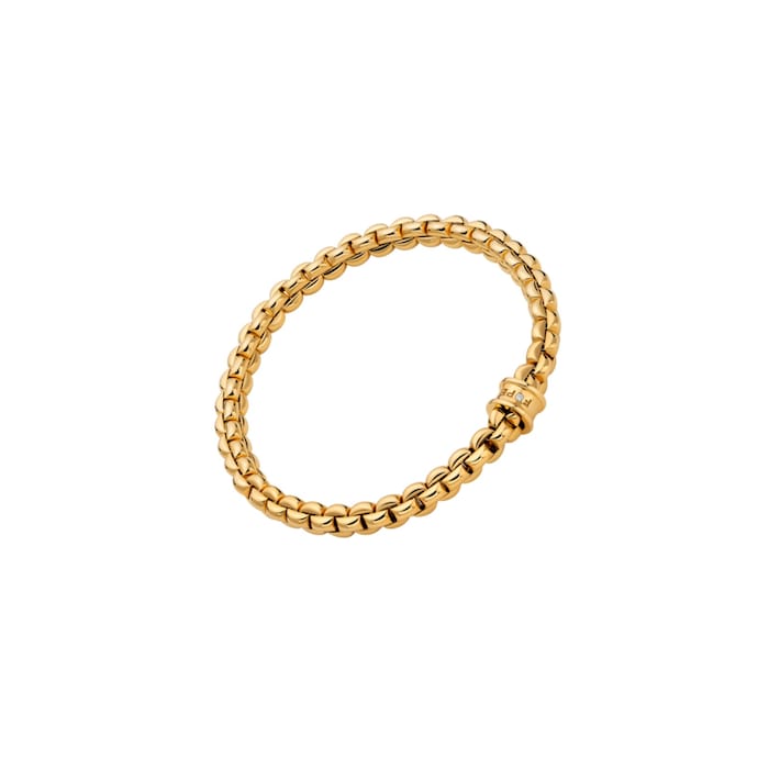 Fope 18ct Yellow Gold Must Have Eka Flex'it 0.01ct Diamond Bracelet - Size Small