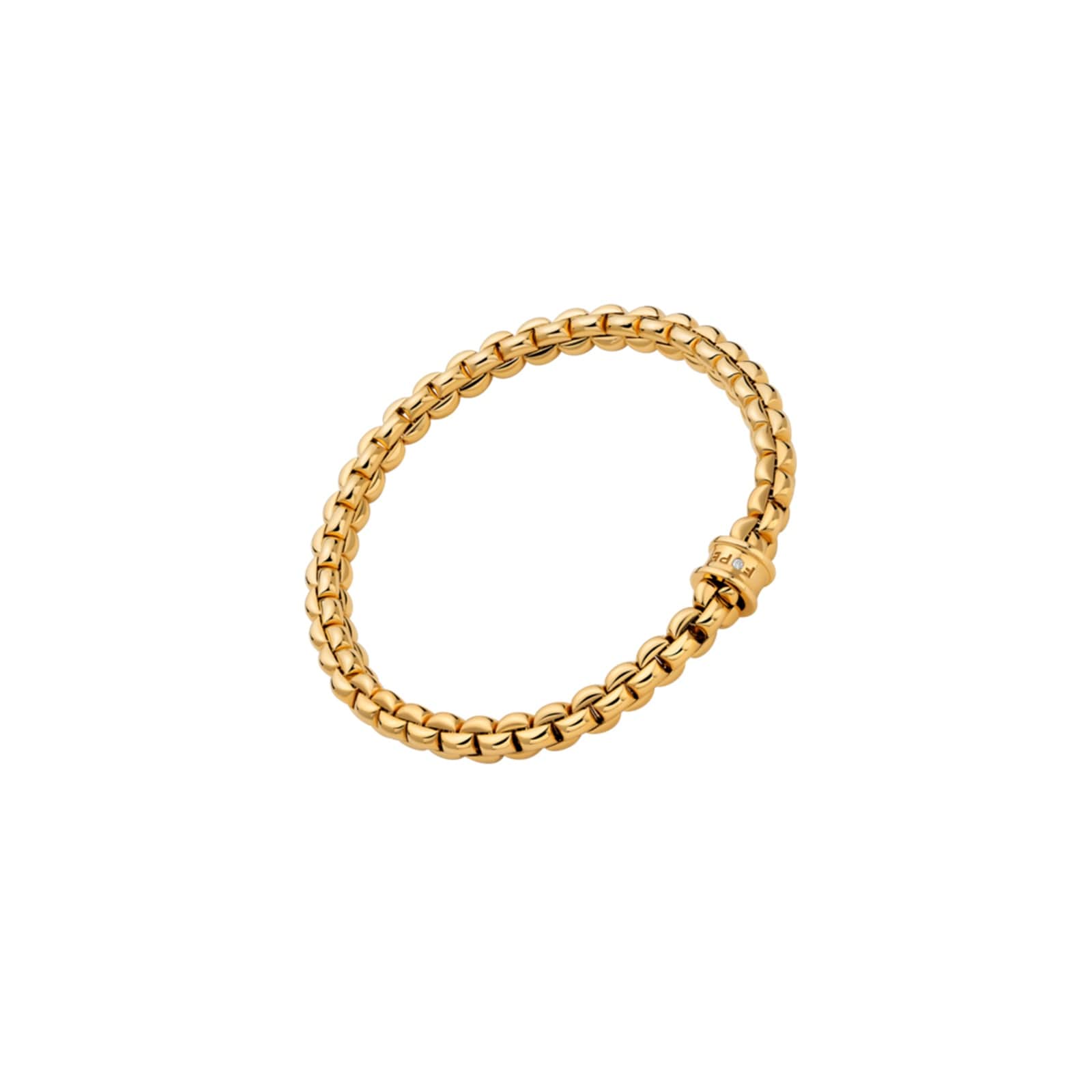 Fope 18ct Yellow Gold Must Have Eka Flex'it 0.01ct Diamond Bracelet - Size Small