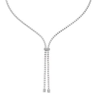 Fope 18ct White Gold Essentials Diamond Lariat Necklace