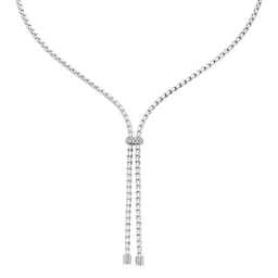 37252047 - 18ct White Gold Essentials Diamond Lariat Necklace