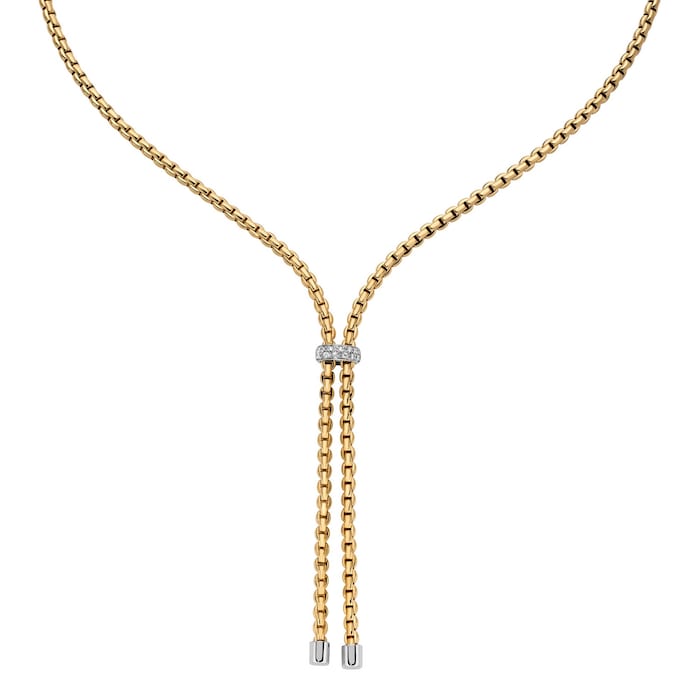 Fope 18ct Yellow Gold Essentials Diamond Lariat Necklace