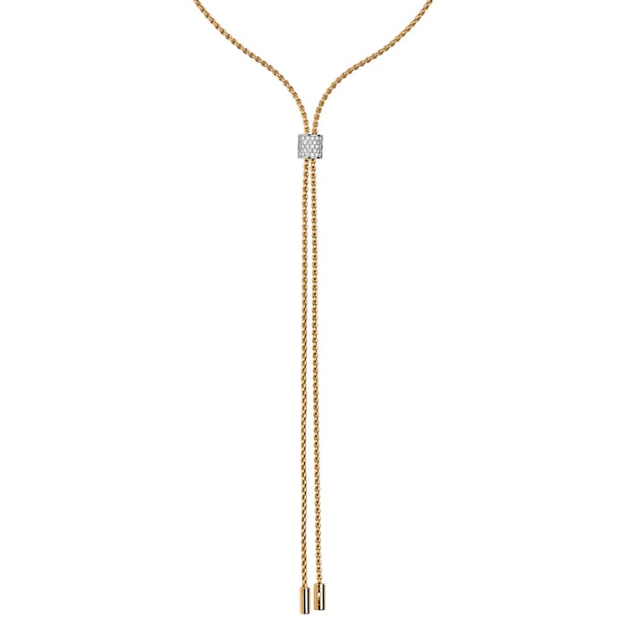 Fope 18ct Yellow Gold Aria 0.48ct Pavé Diamond Slider Necklace