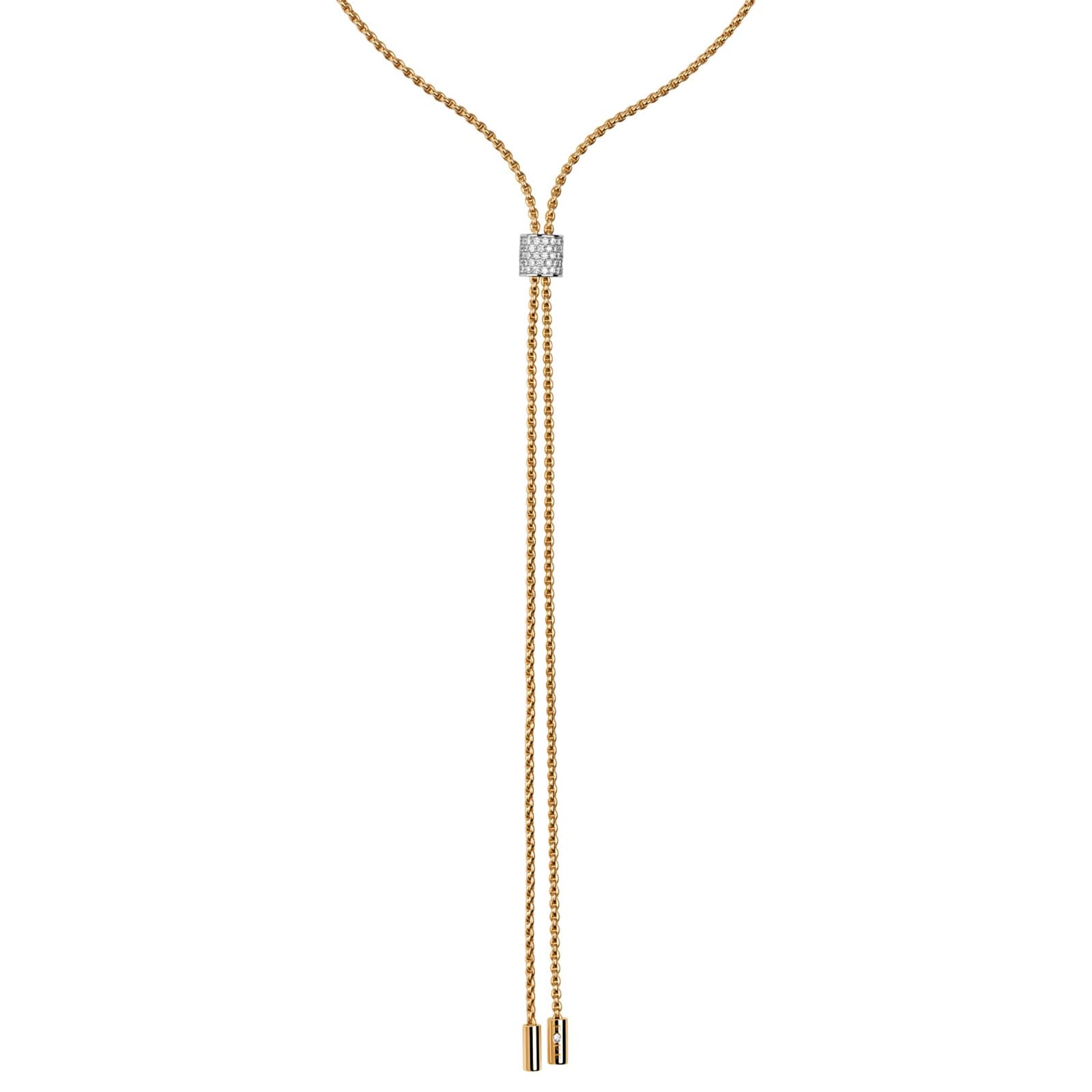 Fope 18ct Yellow Gold Aria 0.48ct Pavé Diamond Slider Necklace