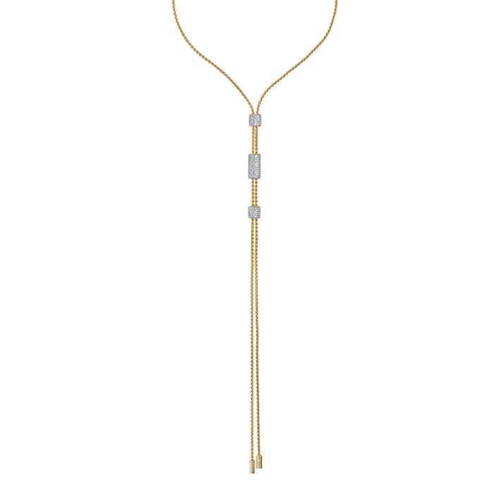 Fope 18ct Yellow Gold Aria Pavé Diamond Lariat Necklace