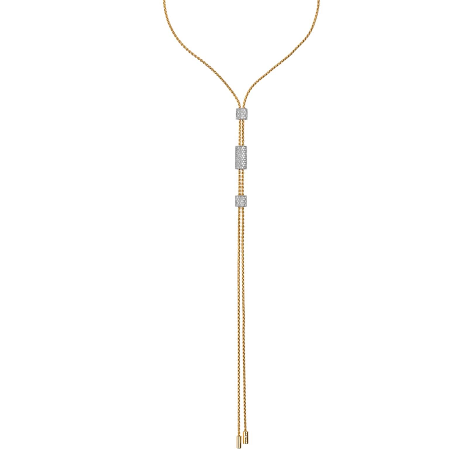 Fope 18ct Yellow Gold Aria Pavé Diamond Lariat Necklace