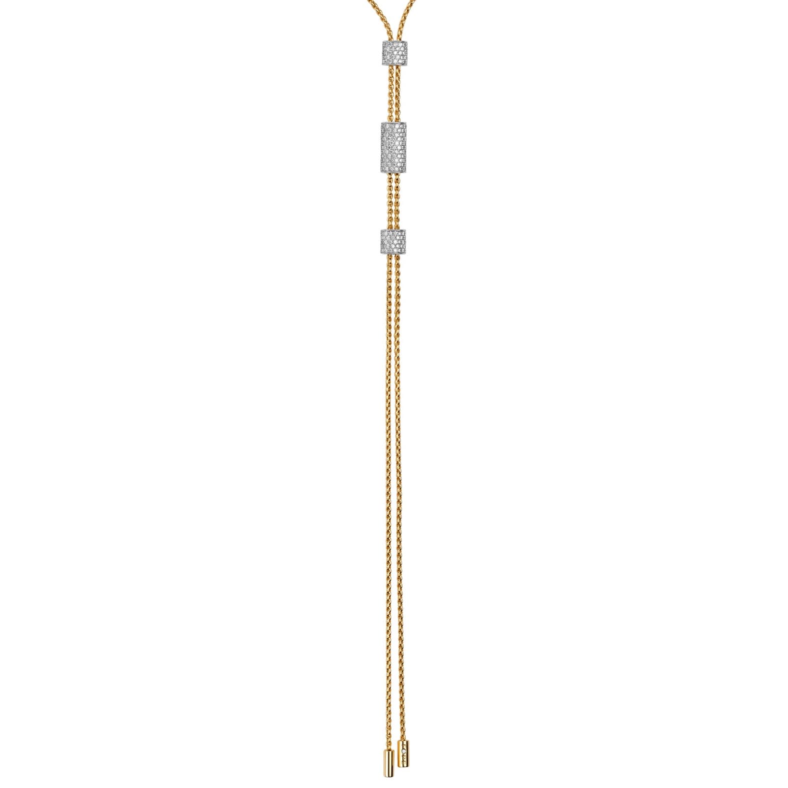 Fope 18ct Yellow Gold Aria Pavé Diamond Lariat Necklace