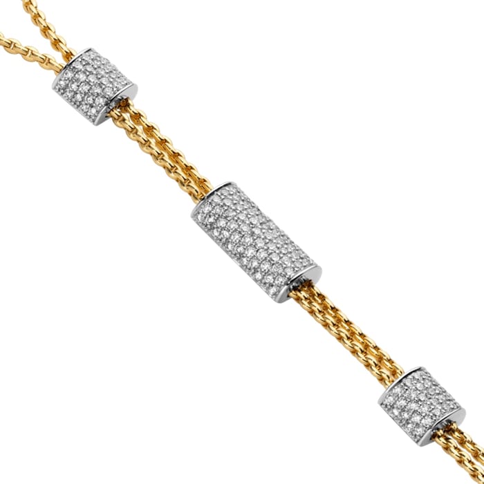 Fope 18ct Yellow Gold Aria Pavé Diamond Lariat Necklace
