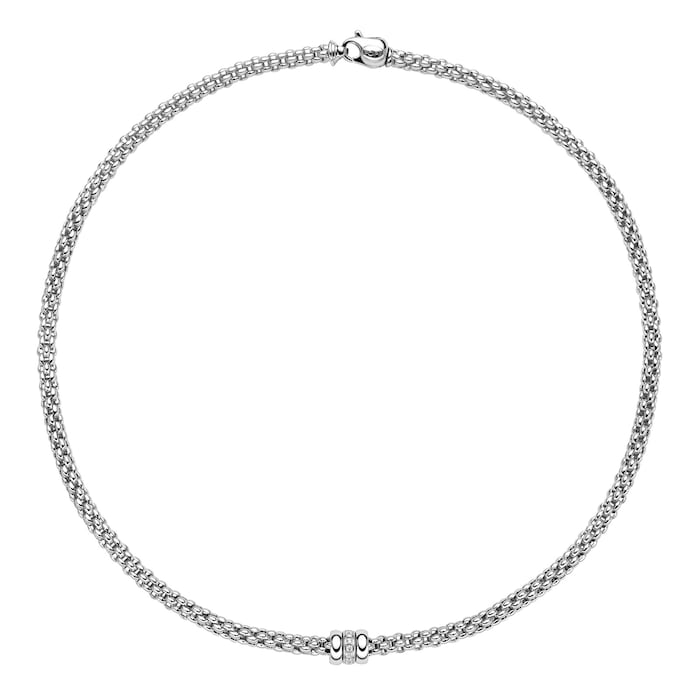 Fope 18ct White Gold Solo Diamond Necklace