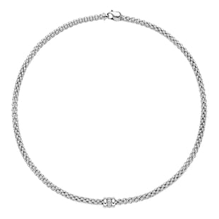Fope 18ct White Gold Solo Diamond Necklace