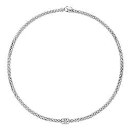 37252054 - 18ct White Gold Solo Diamond Necklace