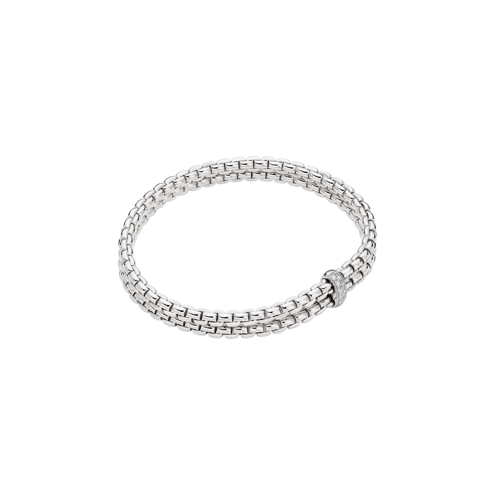 Fope 18ct White Gold Eka 0.17ct Diamond Bracelet - Size Medium