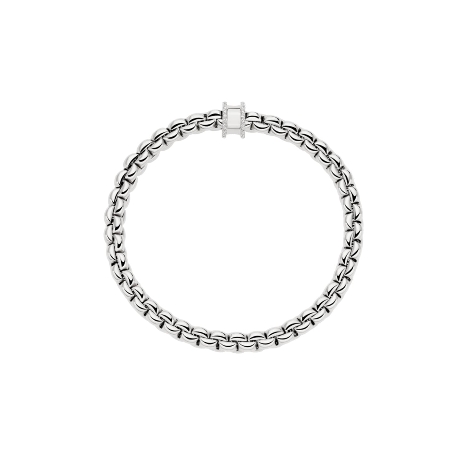 Fope 18ct White Gold Eka 0.17ct Diamond Bracelet - Size Medium