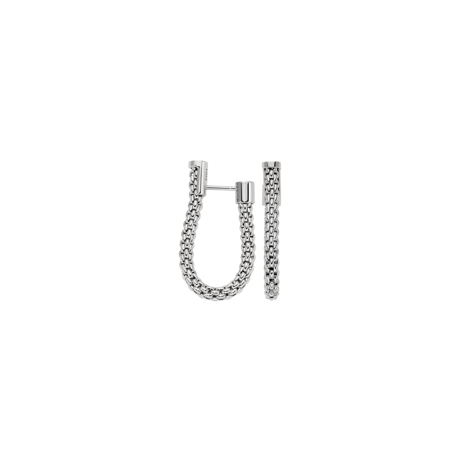 Fope 18ct White Gold Prima Hoop Earrings