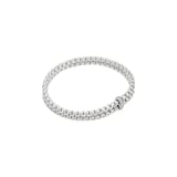 Fope 18ct White Gold Eka 0.10ct Diamond Two Row Bracelet - Size Small