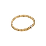 Fope 18ct Yellow Gold Eka 0.10ct Diamond Two Row Bracelet - Size Large