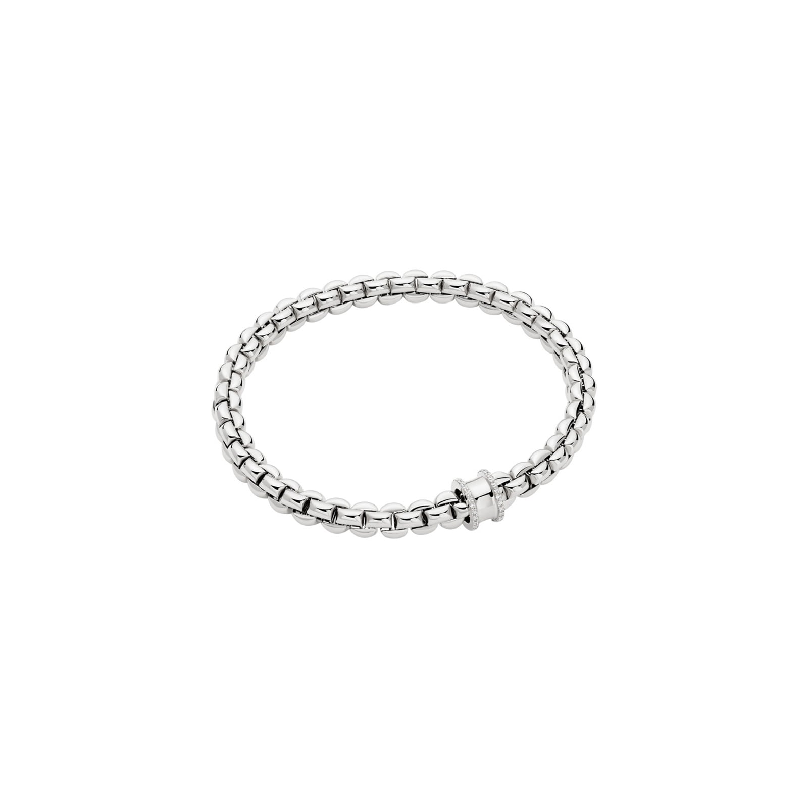 Fope 18ct White Gold Eka 0.17ct Diamond Bracelet - Size Small