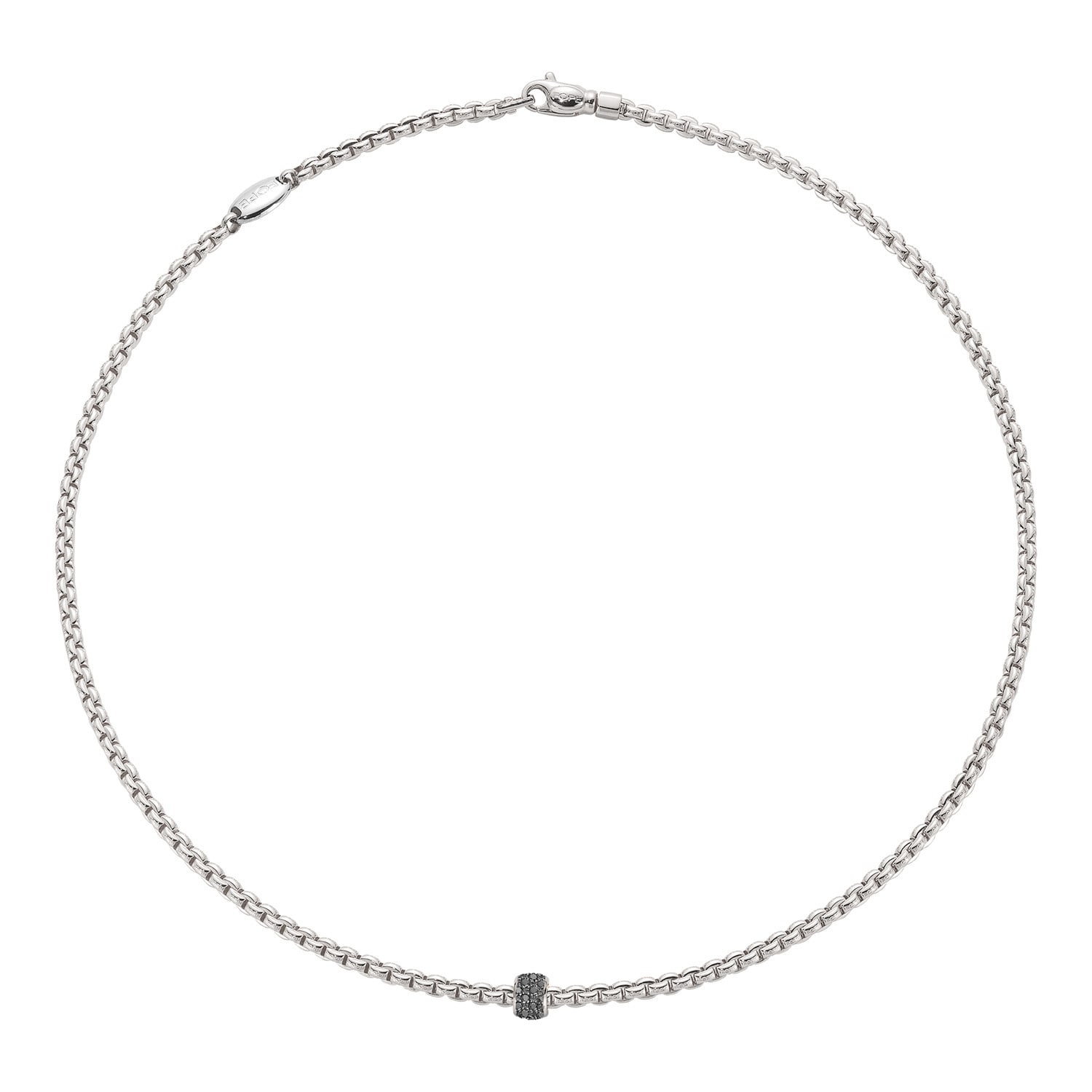 Fope 18ct White Gold Eka 0.20ct Black Diamond Necklace - 45cm