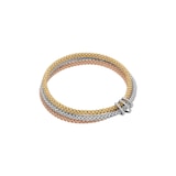 Fope 18ct Tri Colour Gold Prima Flex'it 0.30ct Diamond Bracelet - Size Medium
