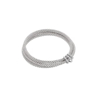 Fope 18ct White Gold Prima Flex'it 0.30ct Diamond Bracelet - Size Medium Fope 18ct White Gold Prima Flex'it 0.30ct Diamond Bracelet - Size Medium