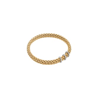 Fope 18ct Yellow Gold Vendome Flex'it 0.23ct Diamond Bracelet - Size Medium