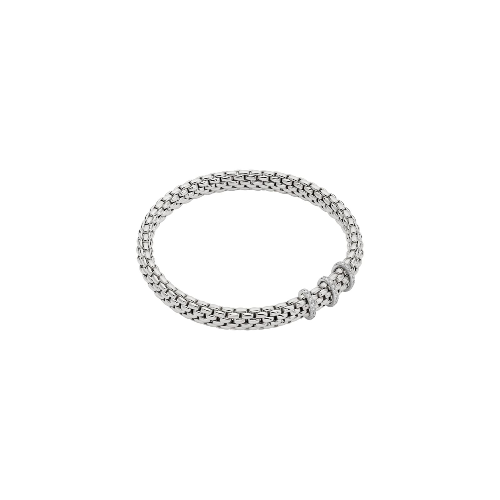 Fope 18ct White Gold Vendome Flex'it 0.23ct Diamond Bracelet - Size Medium Fope 18ct White Gold Vendome Flex'it 0.23ct Diamond Bracelet - Size Medium
