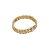 Fope 18ct Yellow Gold Eka Flex'it Triple Mesh 0.14ct Diamond Bracelet - Size Medium