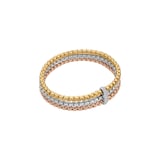 Fope 18ct Tri Colour Gold Eka Flex'it Triple Mesh 0.14ct Diamond Bracelet - Size Medium