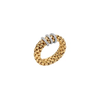 Fope 18ct Yellow Gold Vendome Flex'it 0.23ct Diamond Ring - Ring Size Medium Fope 18ct Yellow Gold Vendome Flex'it 0.23ct Diamond Ring - Ring Size Medium