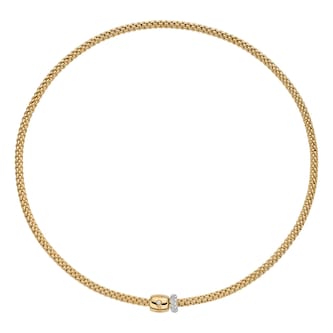 Fope 18ct Yellow Gold Prima Flex'it 0.19ct Diamond Necklace Fope 18ct Yellow Gold Prima Flex'it 0.19ct Diamond Necklace