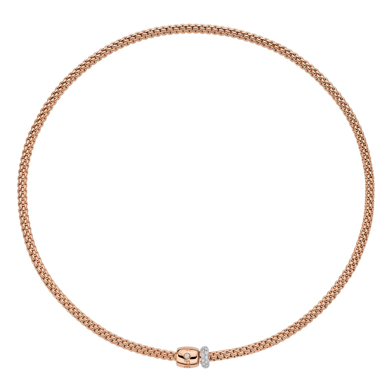 Fope 18ct Rose Gold Prima Flex'it 0.19ct Diamond Necklace 07F08CX_PB_R ...