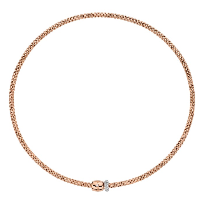Fope 18ct Rose Gold Prima Flex'it 0.19ct Diamond Necklace 07F08CX_PB_R ...
