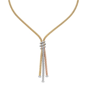 Fope 18ct Tri Colour Gold Prima 0.49ct Diamond Lariat Necklace Fope 18ct Tri Colour Gold Prima 0.49ct Diamond Lariat Necklace