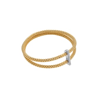 Fope 18ct Yellow Gold Prima Double Mesh 0.17ct Diamond Bracelet Fope 18ct Yellow Gold Prima Double Mesh 0.17ct Diamond Bracelet
