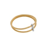 Fope 18ct Yellow Gold Prima Double Mesh 0.17ct Diamond Bracelet