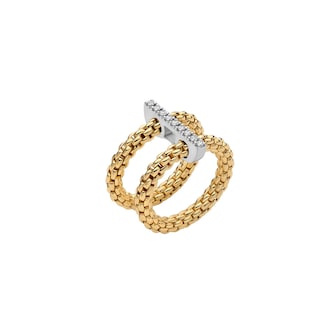Fope 18ct Yellow Gold Prima Double Mesh 0.15ct Diamond Ring Fope 18ct Yellow Gold Prima Double Mesh 0.15ct Diamond Ring