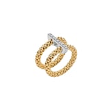 Fope 18ct Yellow Gold Prima Double Mesh 0.15ct Diamond Ring