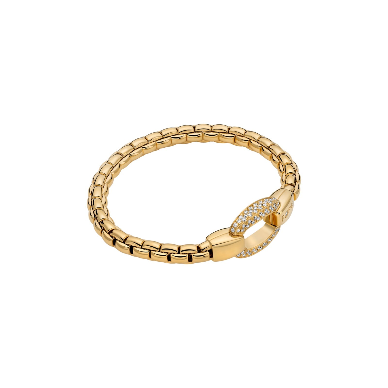 Fope 18ct Yellow Gold Eka Flex'it 0.71ct Diamond Clasp Bracelet - Size Medium Fope 18ct Yellow Gold Eka Flex'it 0.71ct Diamond Clasp Bracelet - Size Medium