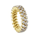 Serafino Consoli 18k Yellow Gold 1.18cttw Diamond 3 Row Flex Ring