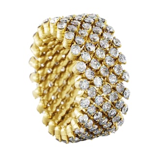 Serafino Consoli 18k Yellow Gold 2.61cttw Diamond 7 Row Flex Ring