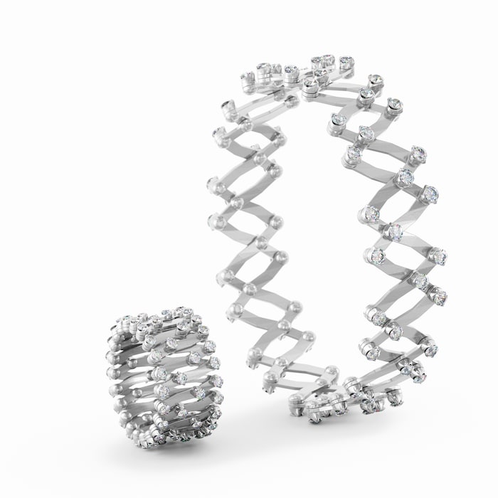 Serafino Consoli 18K White Gold 2.57cttw Diamond Expandable Ring/Bracelet