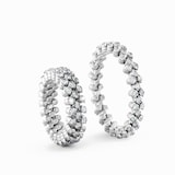 Serafino Consoli 18K White Gold 1.19cttw Diamond 3 Row Expandable Ring