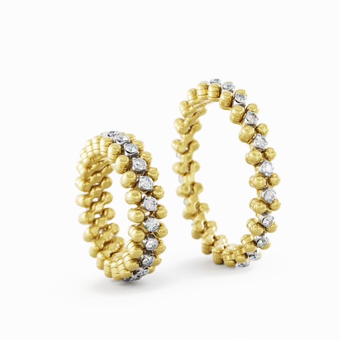 Serafino Consoli 18K Yellow & White Gold 0.40cttw Diamond 3 Row Expandable Ring