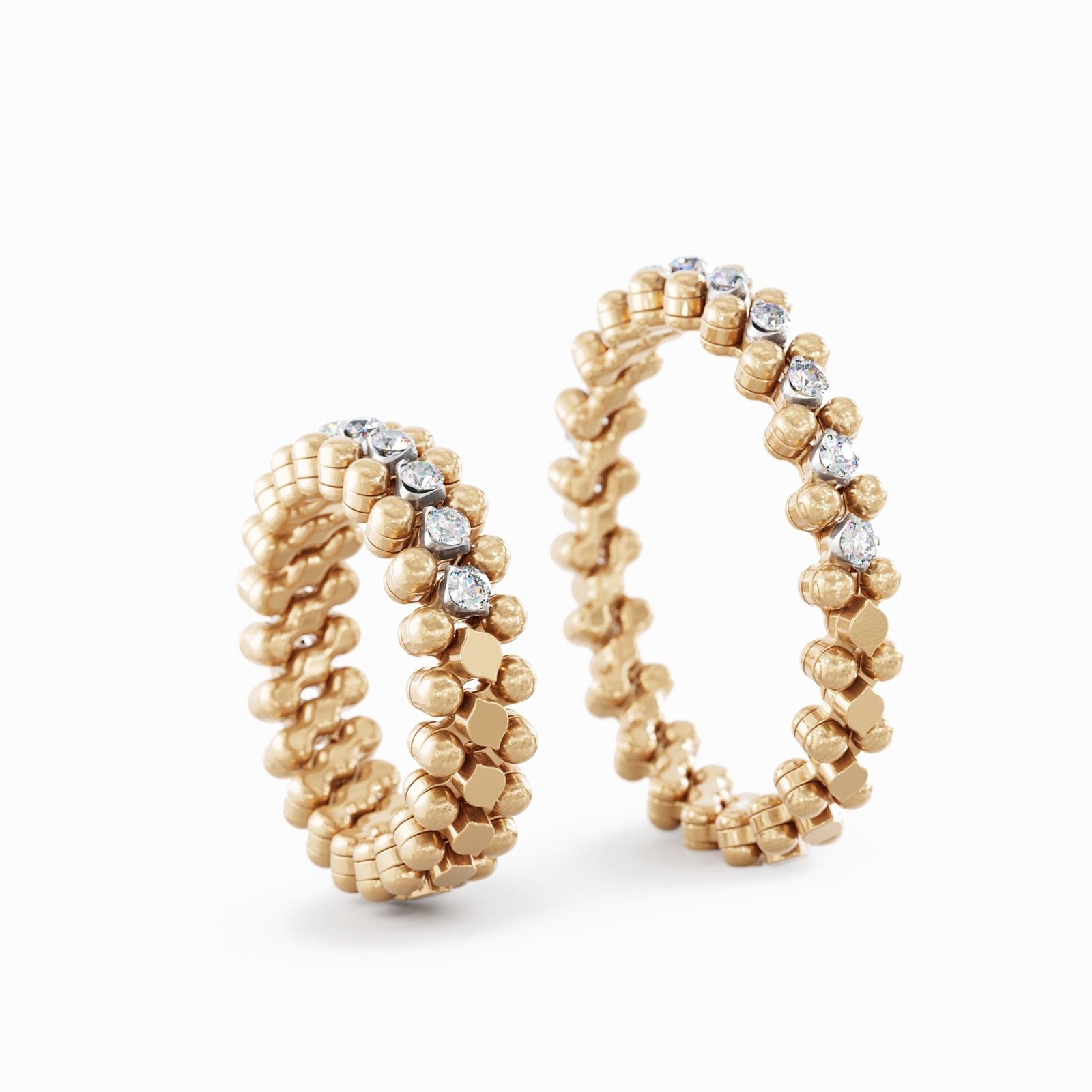 Serafino Consoli 18K Rose Gold 0.19cttw Diamond 3 Row Expandable Ring