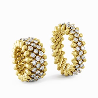 Serafino Consoli 18K Yellow Gold 2.04cttw Diamond 5 Row Expandable Ring