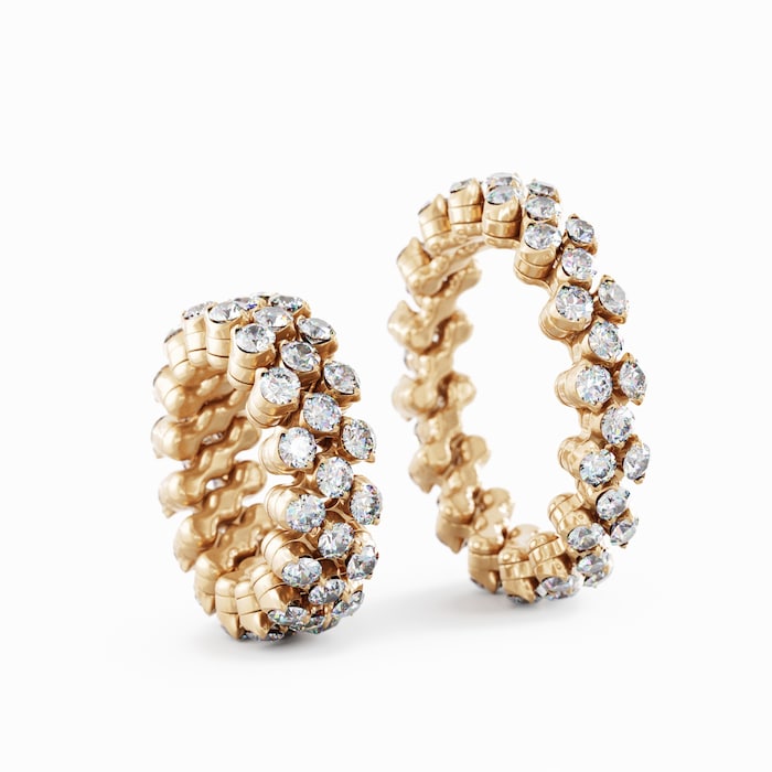 Serafino Consoli 18K Rose Gold 3.03cttw Diamond 3 Row Expandable Ring