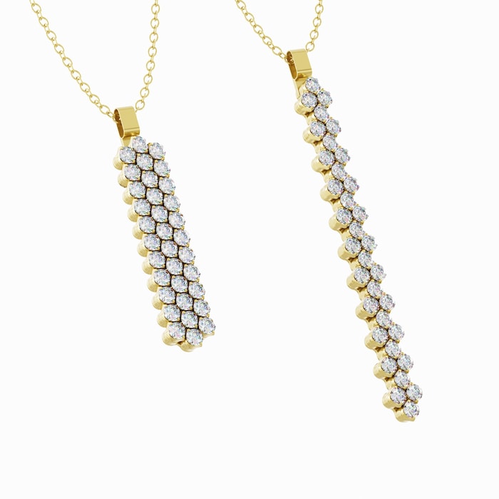 Serafino Consoli 18K Yellow Gold 0.62cttw Diamond 3 Row Expandable Pendant Necklace