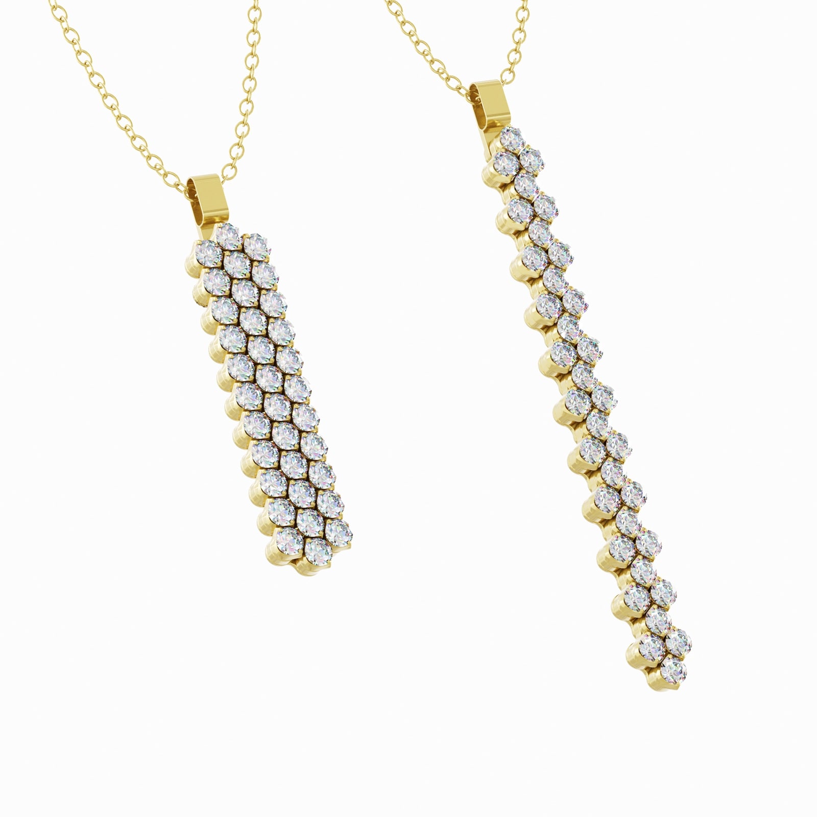 Serafino Consoli 18K Yellow Gold 0.62cttw Diamond 3 Row Expandable Pendant Necklace