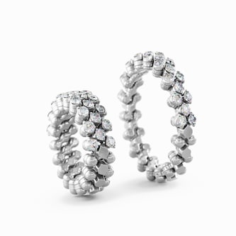 Serafino Consoli 18K White Gold 0.99cttw Diamond 3 Row Expandable Ring