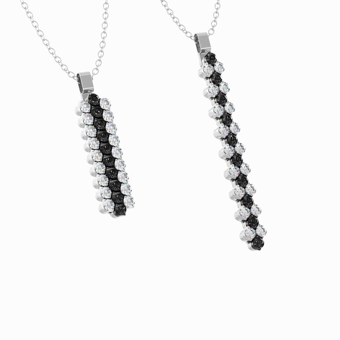 Serafino Consoli 18K White Gold 1.19cttw White & Black Diamond Expandable Pendant Necklace